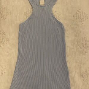 H&M Women's Blue Ribbed Tank Top